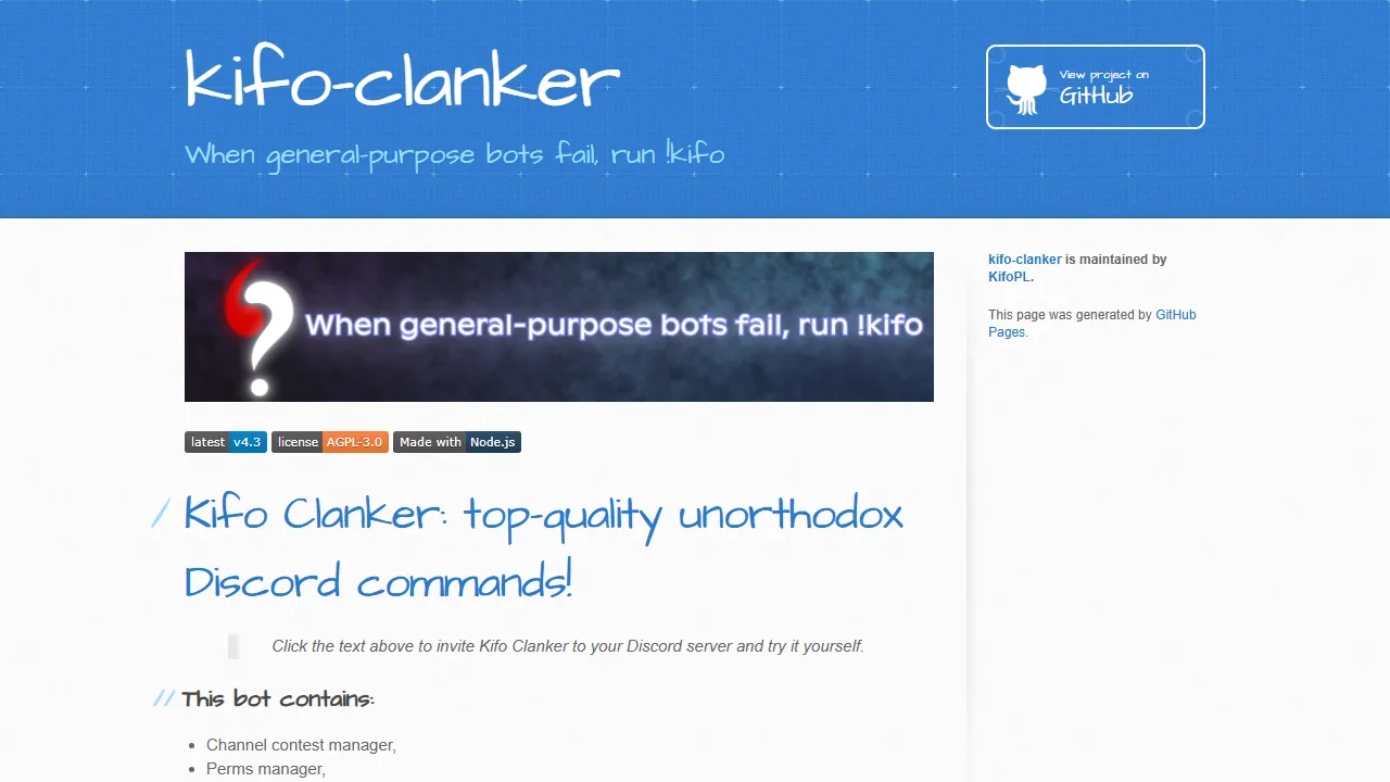 kifopl.github.io - Custom Discord Bot Prefix for Your Server screenshot