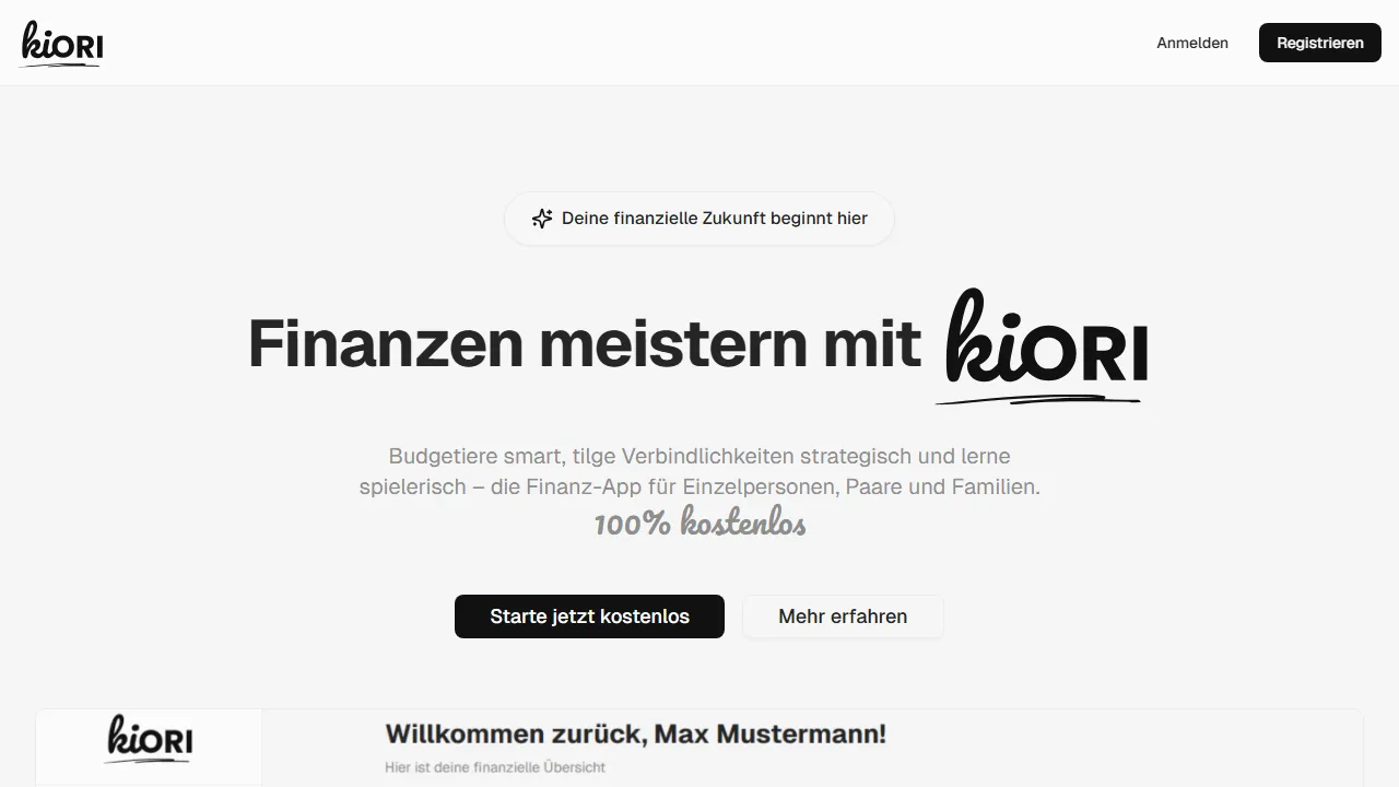 kiori.app - Financial Solutions For Everyone - Support Now screenshot