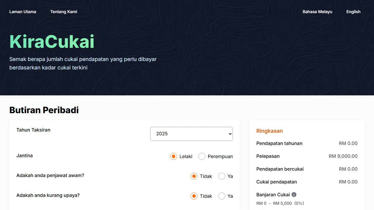 kiracukai.my - Support The Tax Calculation Platform screenshot