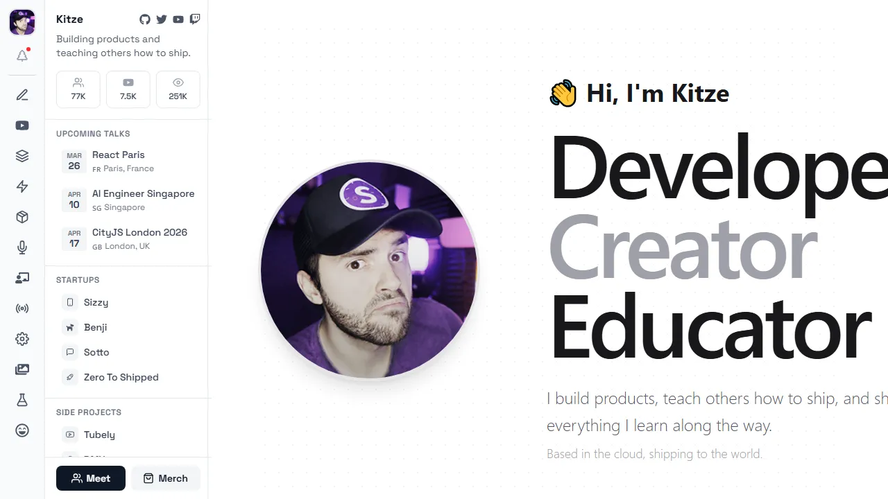 kitze.io - Support a Developer with a Coffee screenshot