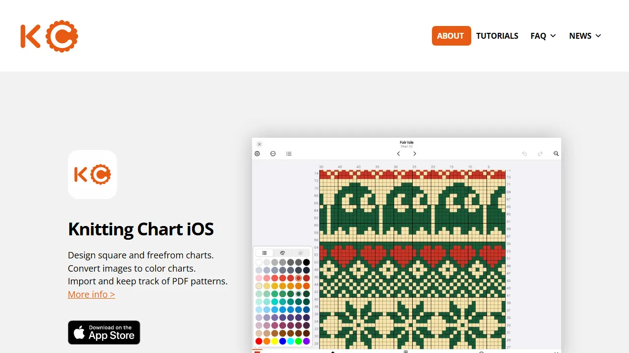 knitting-chart.com - App for Knitting Pattern Tracking screenshot