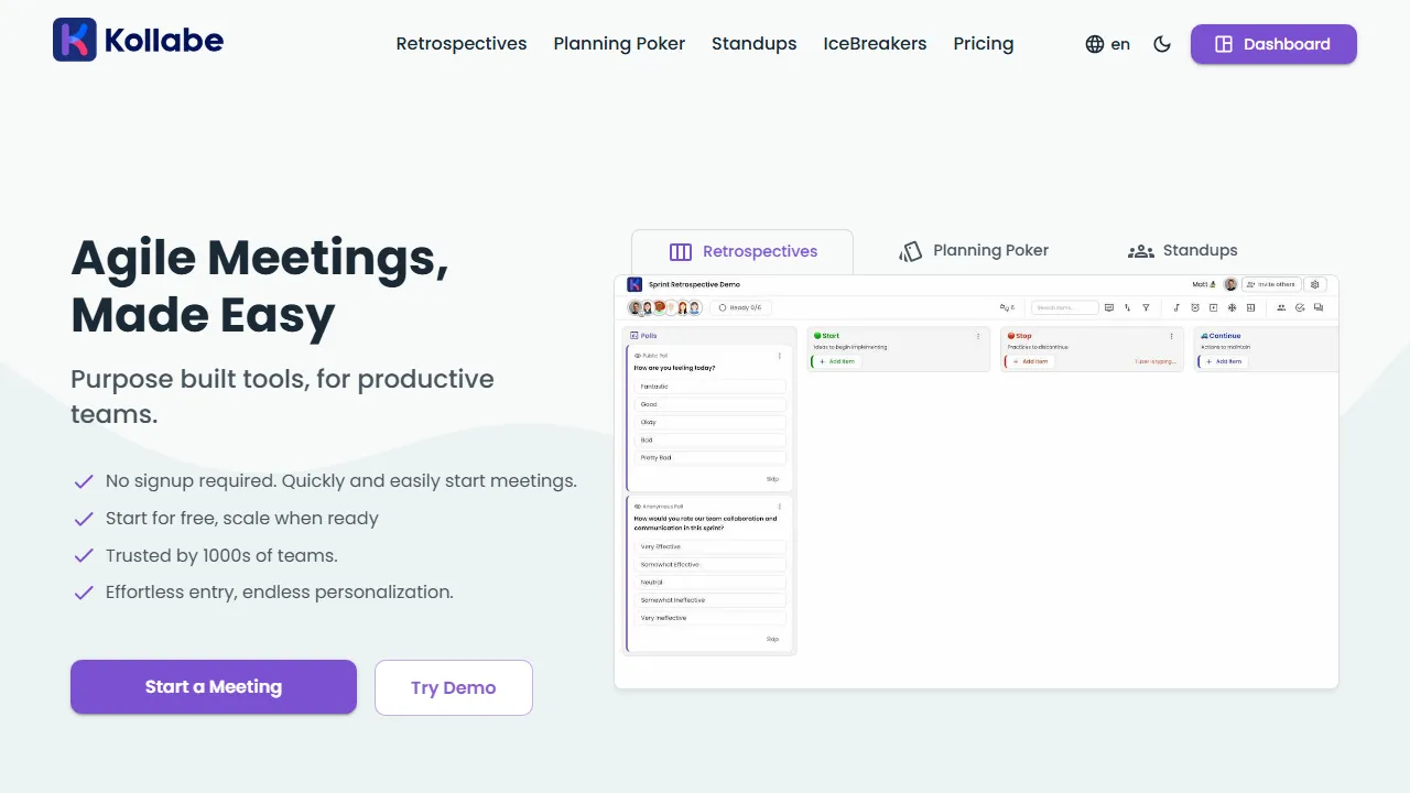kollabe.com - Agile Project Management Tool Suite screenshot
