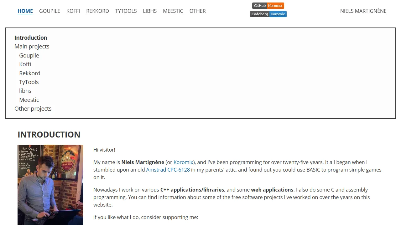 koromix.dev - Open Source Project Management Software Tool screenshot