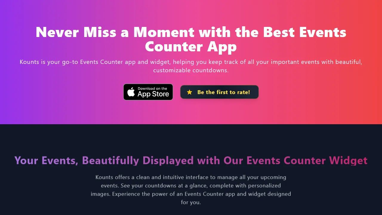kounts.app - Free Event Countdown App screenshot