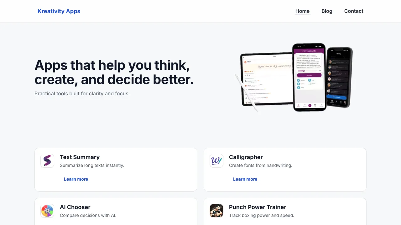 kreativityapps.com - Mobile App Development Platform For Hobbyists screenshot