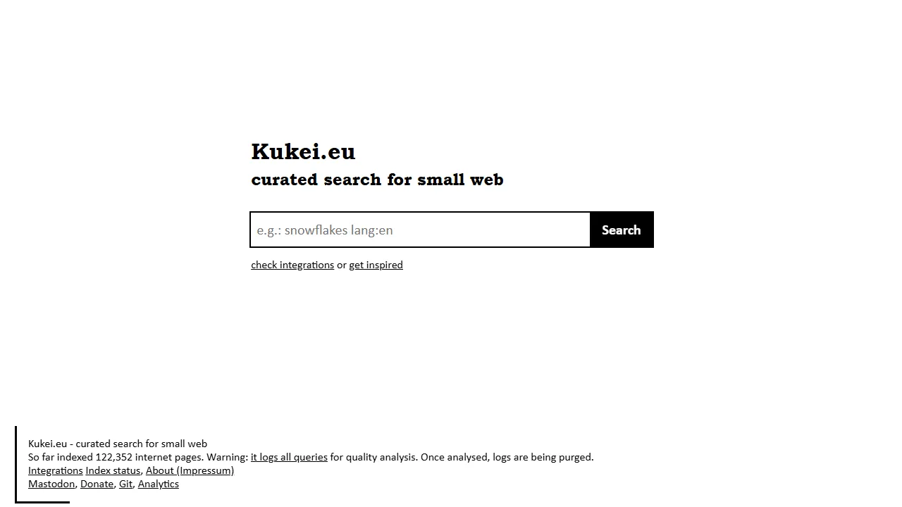 kukei.eu - Search Engine for Web Developers screenshot