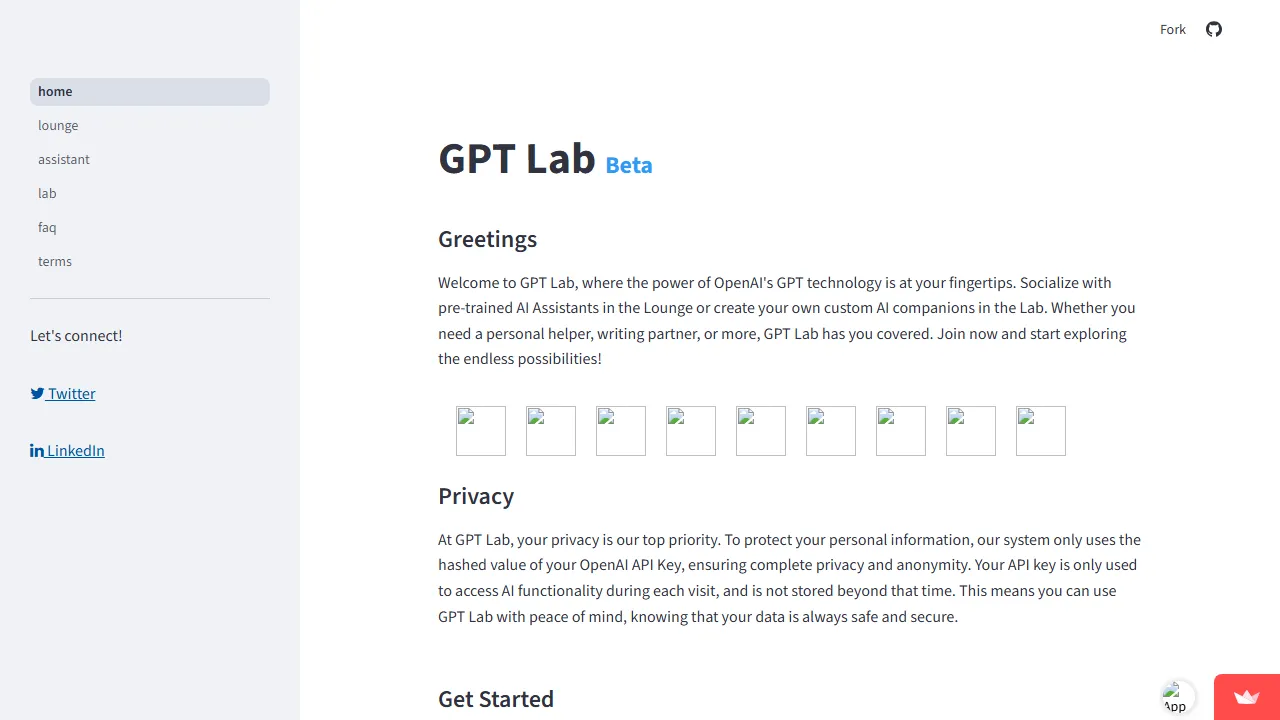 lab.gptlab.app - AI Chatbot Builder for Everyone screenshot
