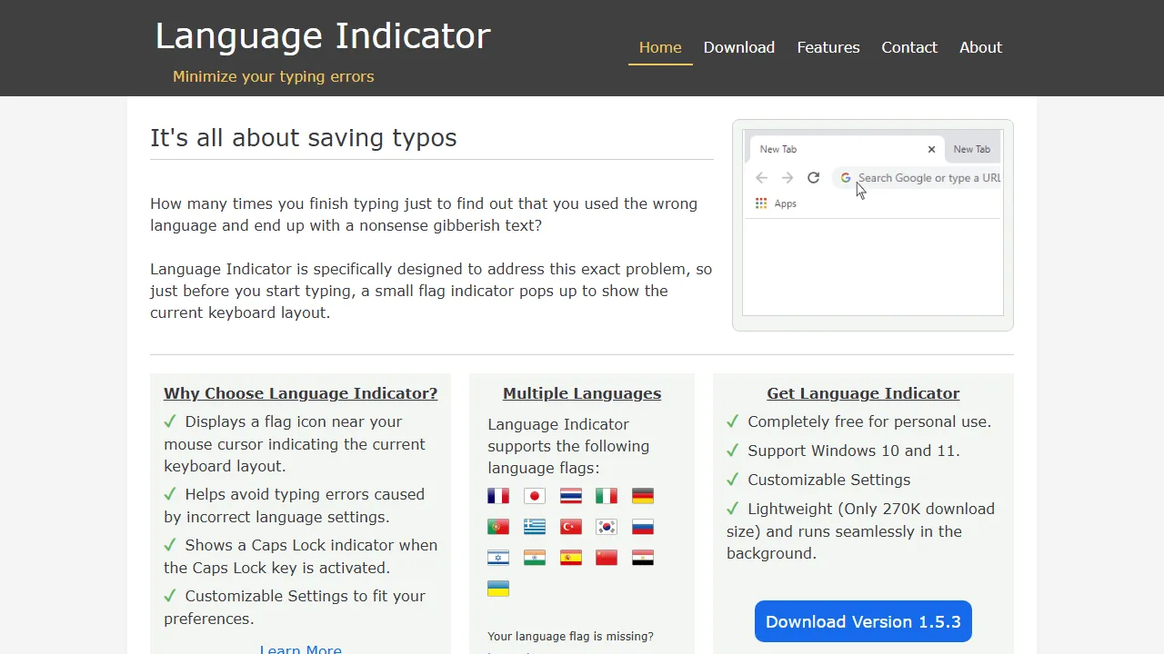 language-indicator.com - Keyboard Layout Indicator Software Tool screenshot