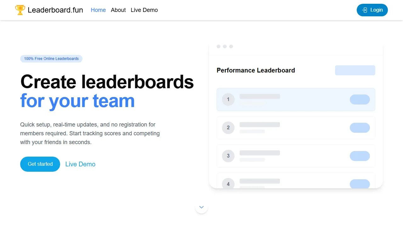leaderboard.fun - Simple Leaderboard Platform for Friends screenshot