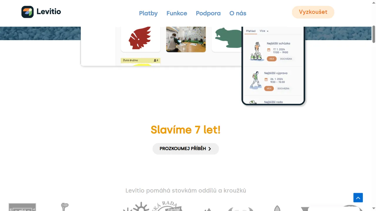 levitio.cz - Club Management Software for Youth Groups screenshot