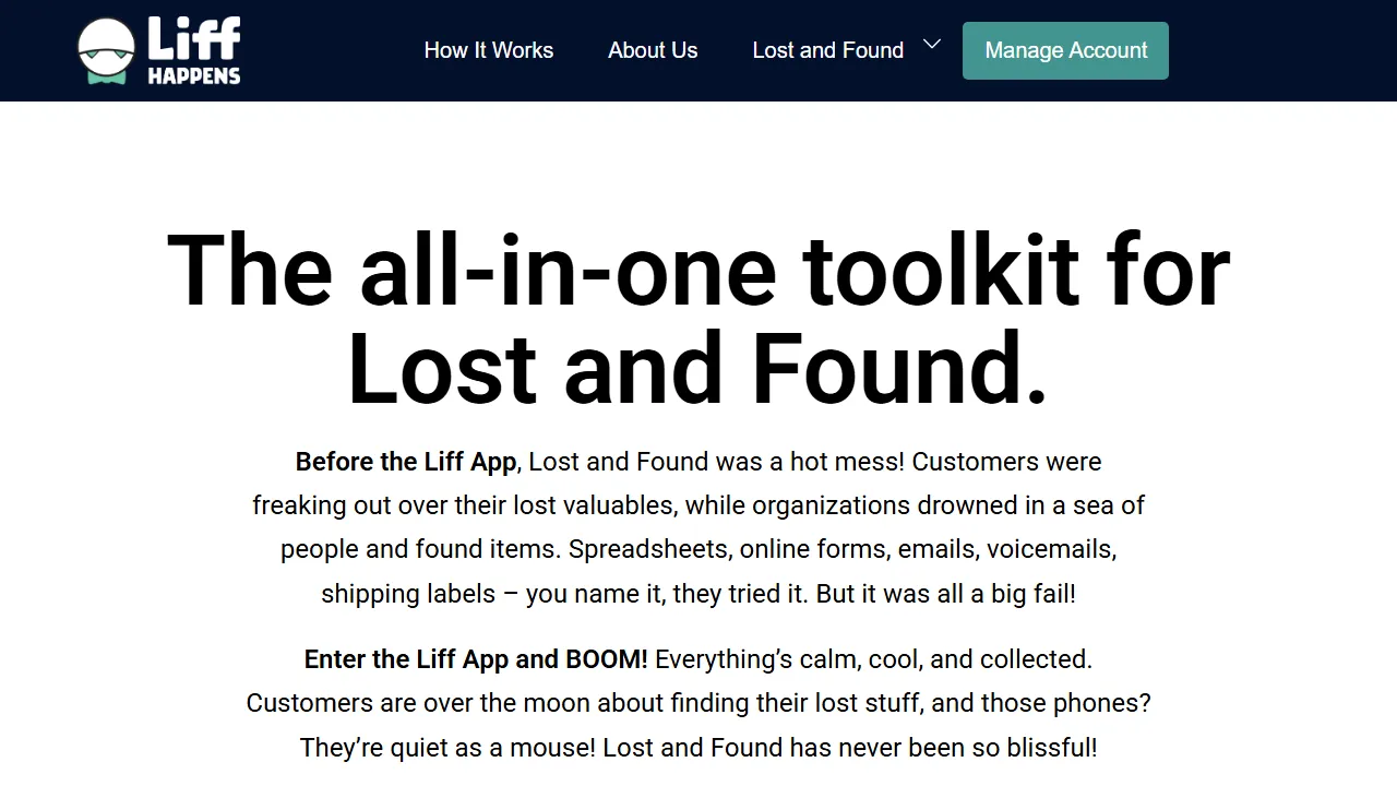 liffhappens.com - Lost Item Finder to Reconnect You With Things screenshot