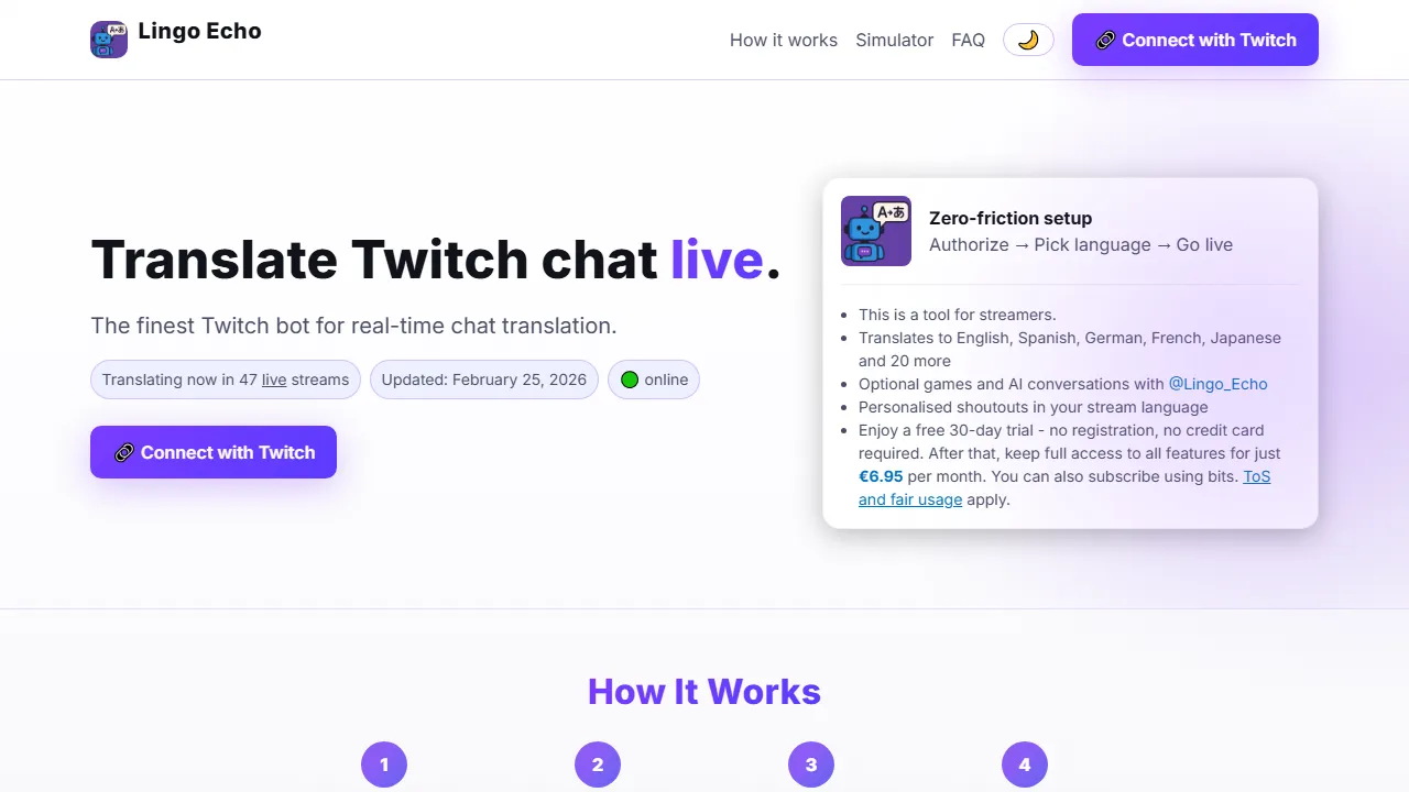 lingo-echo.eu - Language Learning Bot for English and More screenshot