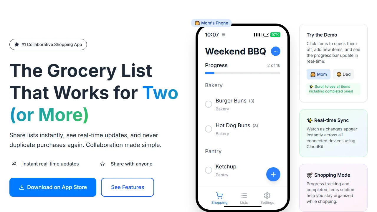 listliveapp.com - Grocery Shopping App for iPhone and iPad screenshot