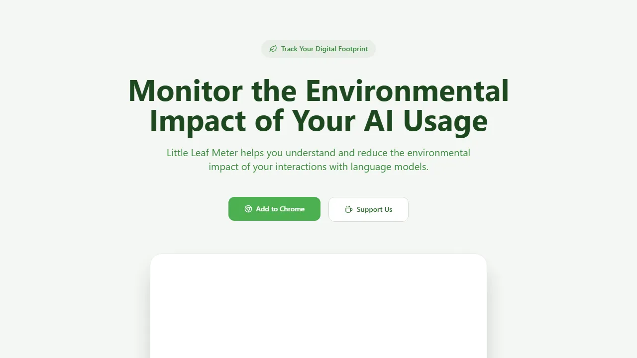 little-leaf-meter.lovable.app - Chrome Extension to Track Environmental Impact screenshot