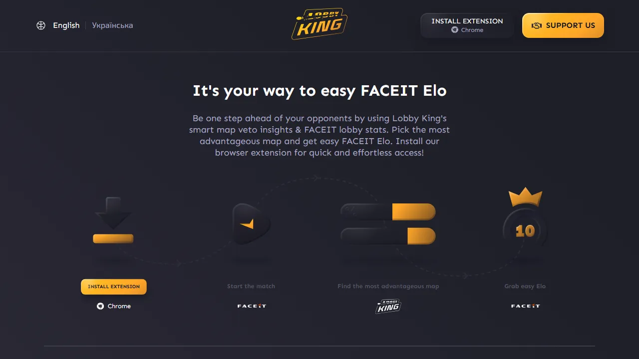 lobbyking.app - Gaming Utility For FACEIT Players screenshot