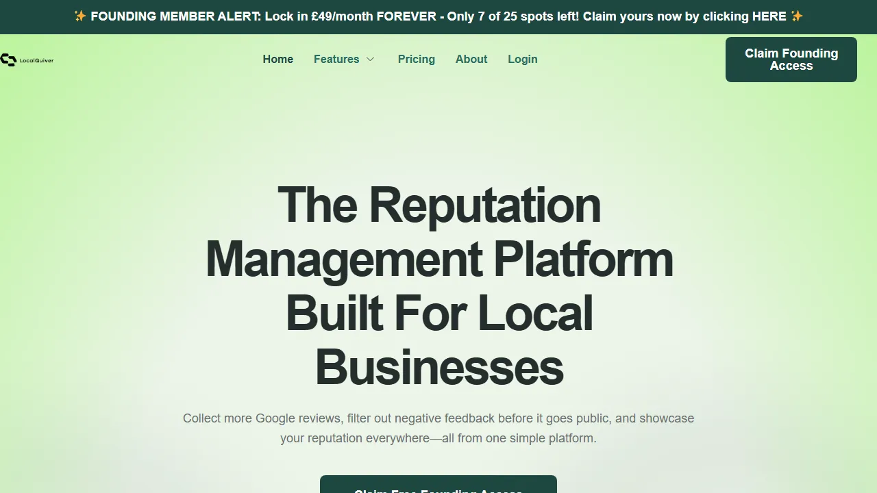 localquiver.co.uk - Online Reputation Management Tool screenshot