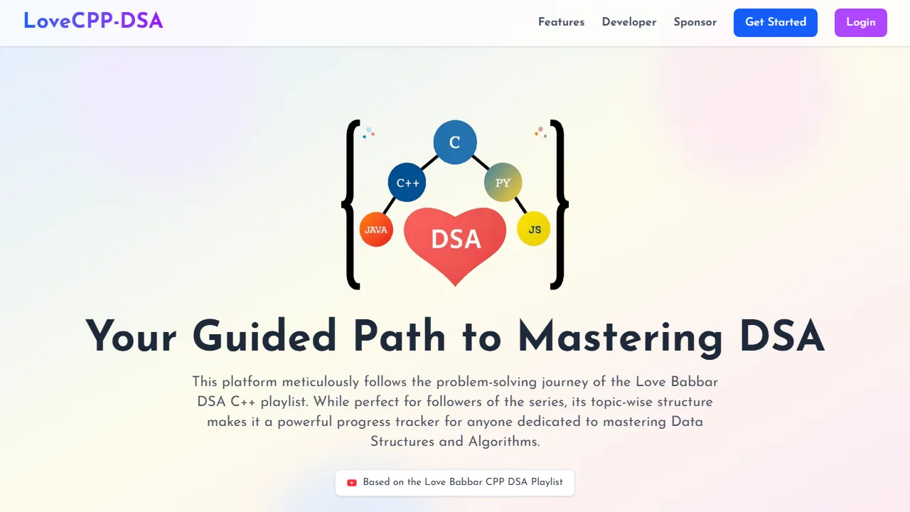 lovecppdsa.com - DSA Learning Platform to Track Progress screenshot