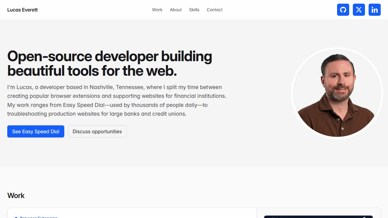 lucaseverett.dev - Browser Extension for Chrome and Firefox screenshot