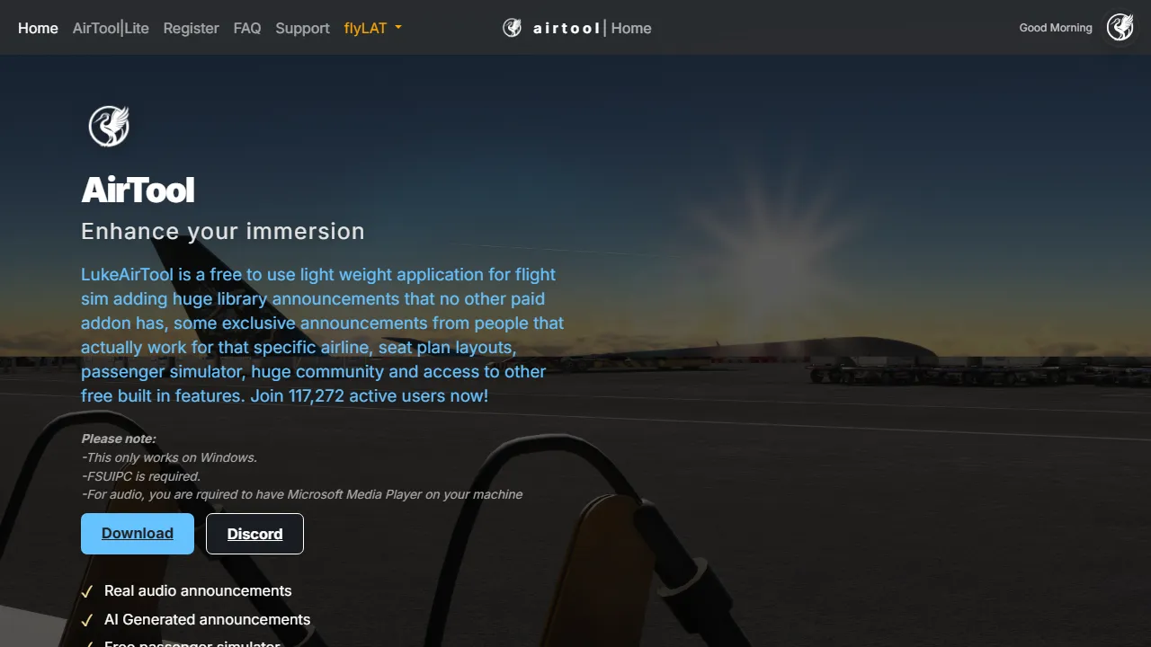 lukeairtool.net - Free Flight Sim Freeware and Aircraft Simulation screenshot