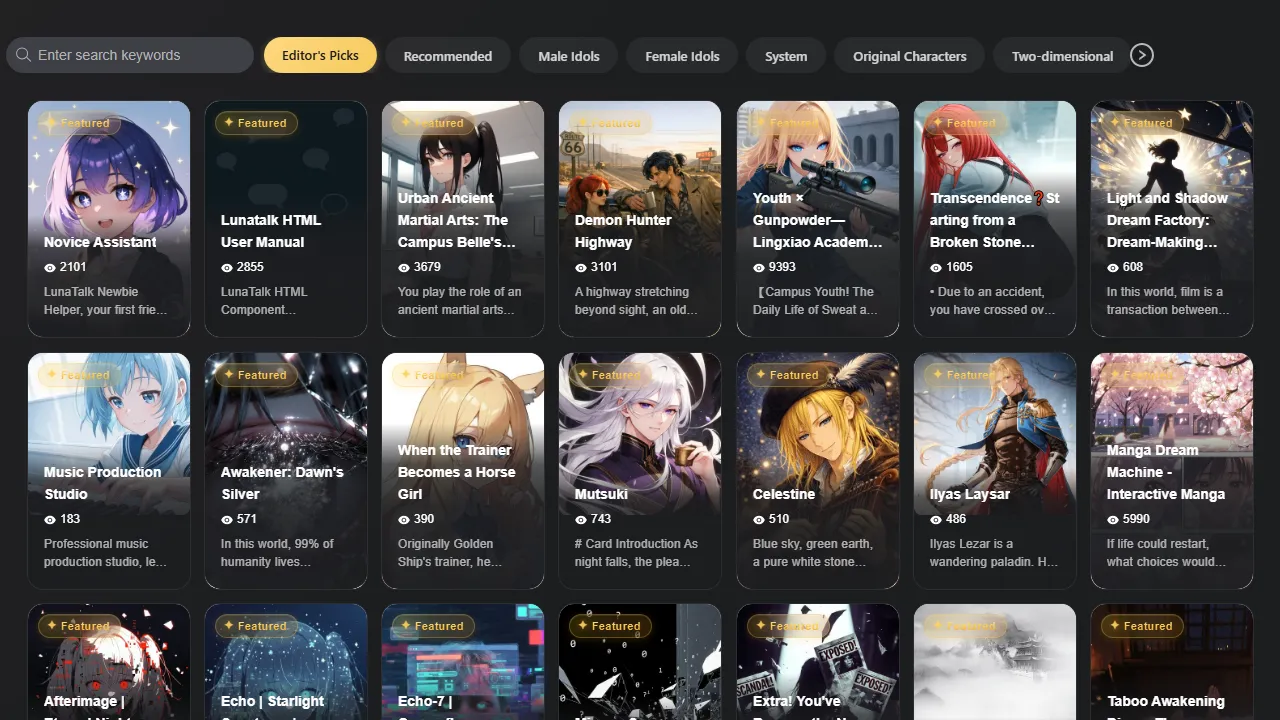 lunatalk.ai - AI Chat Platform - Find Yours screenshot