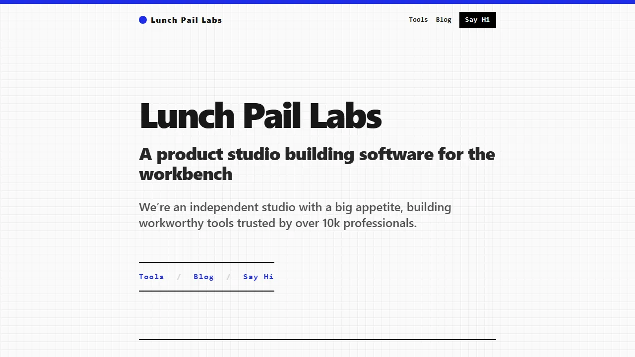 lunchpaillabs.com - Developer Tools and Integrations screenshot