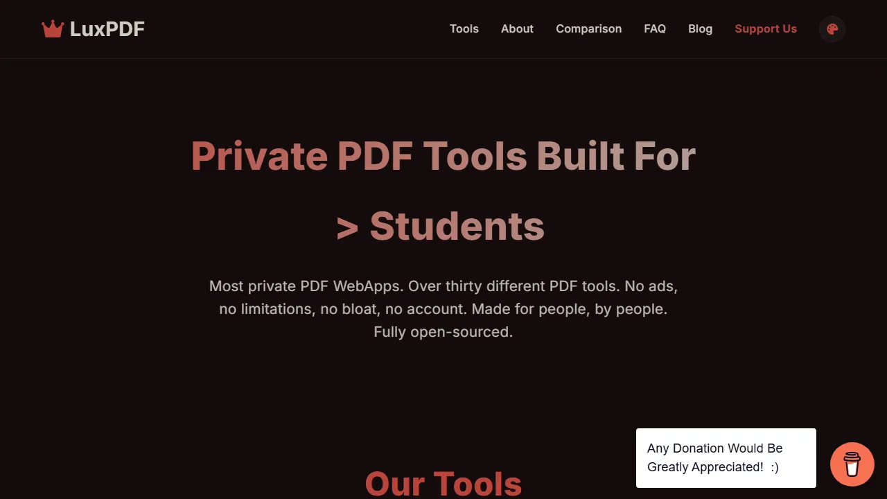 luxpdf.com - Free Open Source PDF Editor screenshot