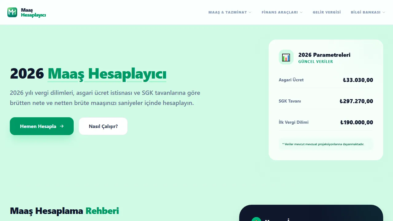 maashesaplayici.com - Online Salary and Income Tax Calculator screenshot