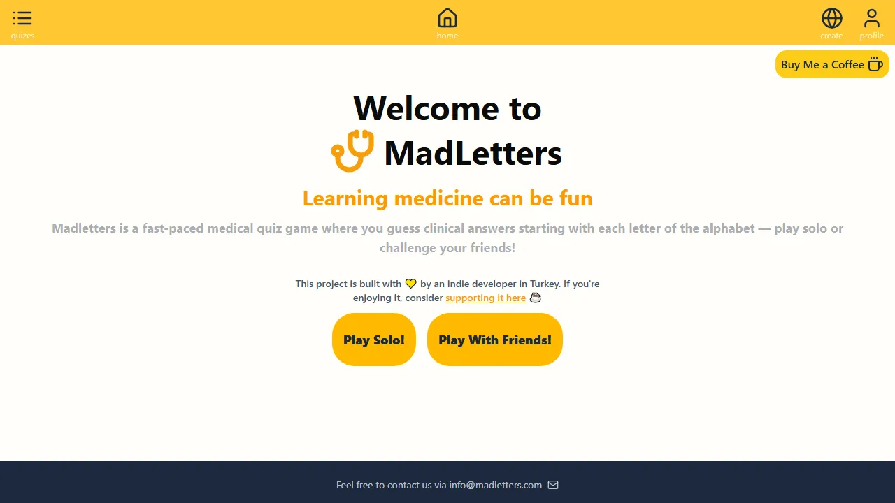 madletters.com - Fun Trivia Game with Challenging Quiz Questions screenshot