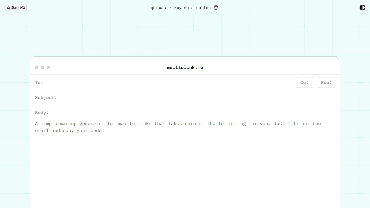 mailtolink.me - Simple Mailto Link Generator Tool screenshot
