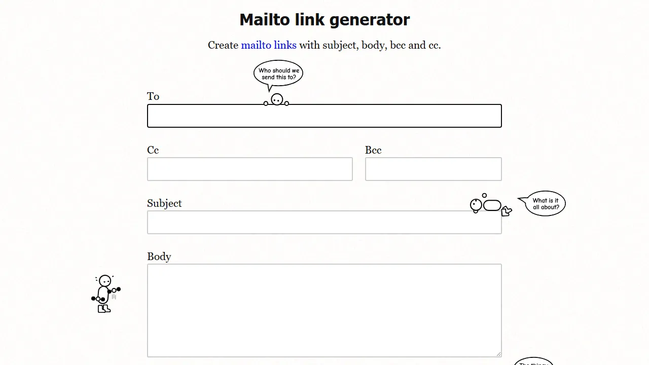 mailtolinkgenerator.com - Simple Mailto Link Generator Tool screenshot