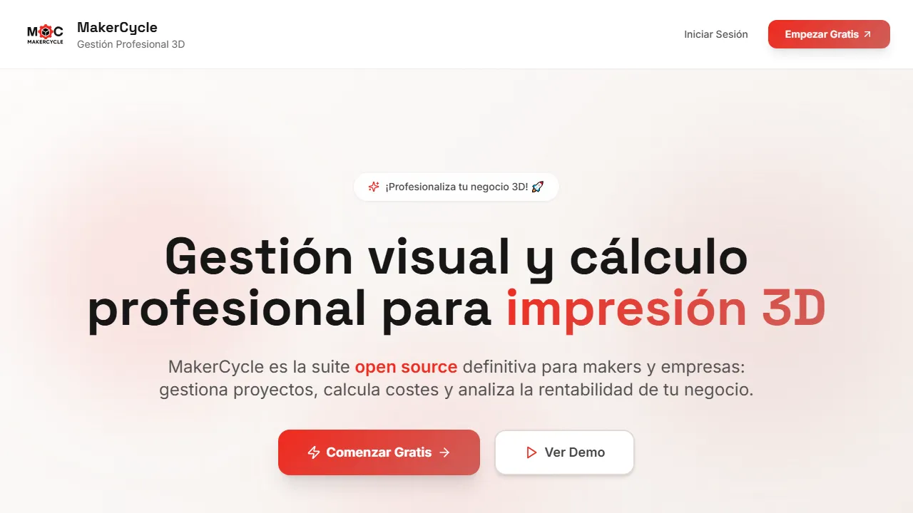 makercycle.es - Free Open Source 3D Printing Management Software screenshot