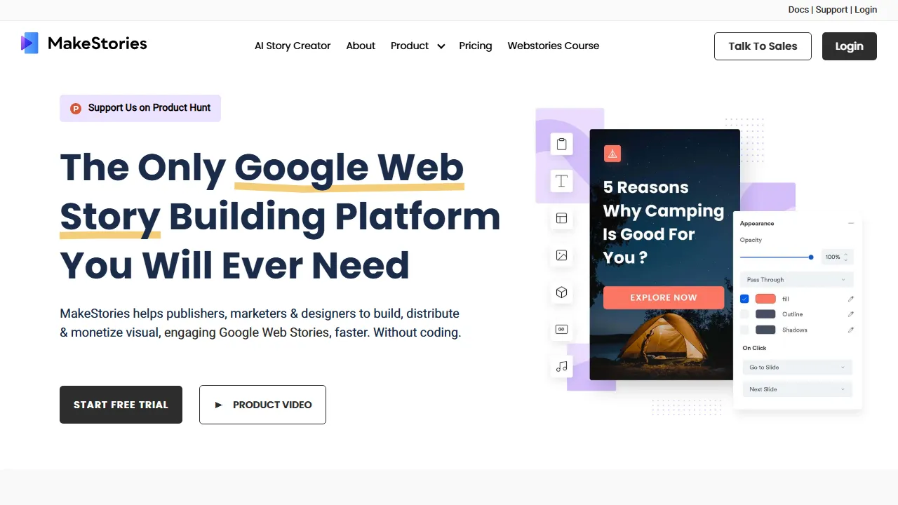 makestories.io - Free Story Creation Tool For Animated Videos screenshot