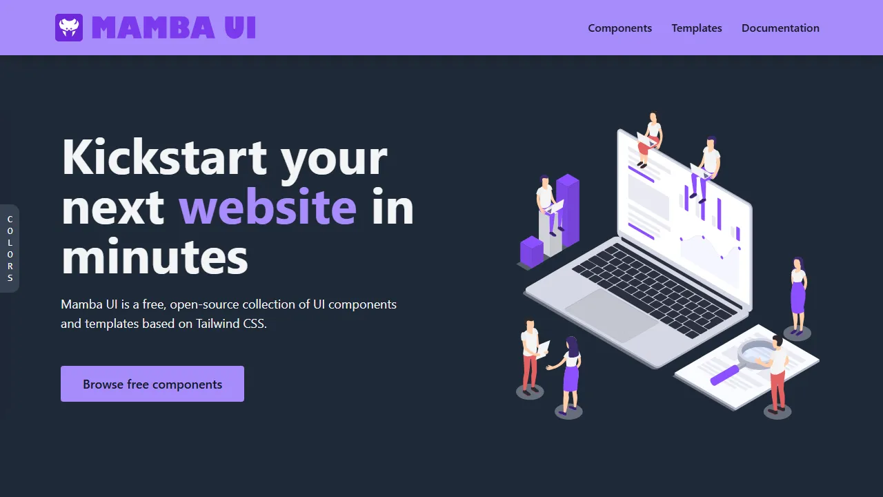 mambaui.com - Free Tailwind CSS Component and Template Library screenshot