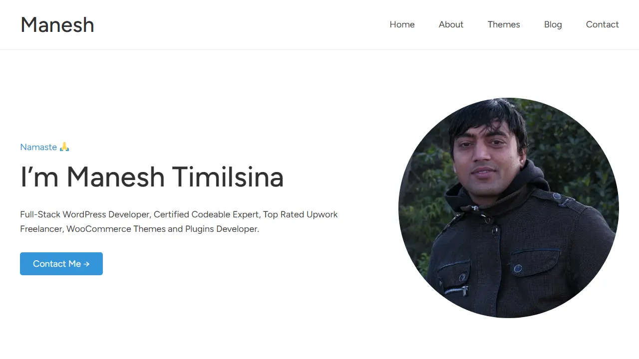 maneshtimilsina.com - Free WordPress Theme and Plugin Development screenshot