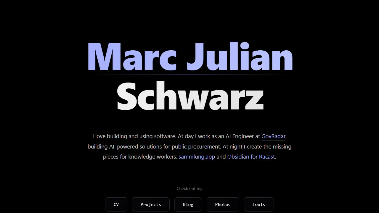 marc-julian.de - Obsidian Plugins and Themes for Notes screenshot