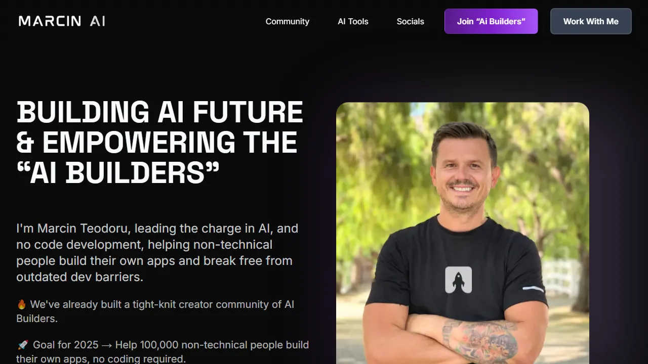 marcinai.com - Free No Code AI Project Resource screenshot