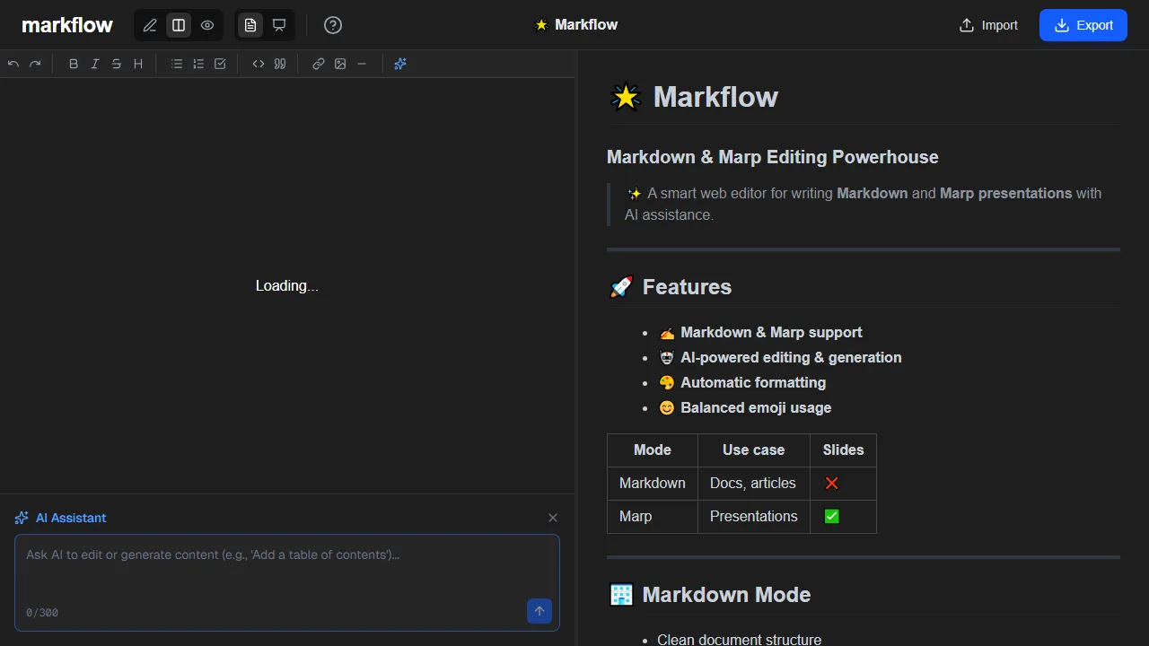 markflow.kormind.com - Free Developer Tools for Everyone screenshot