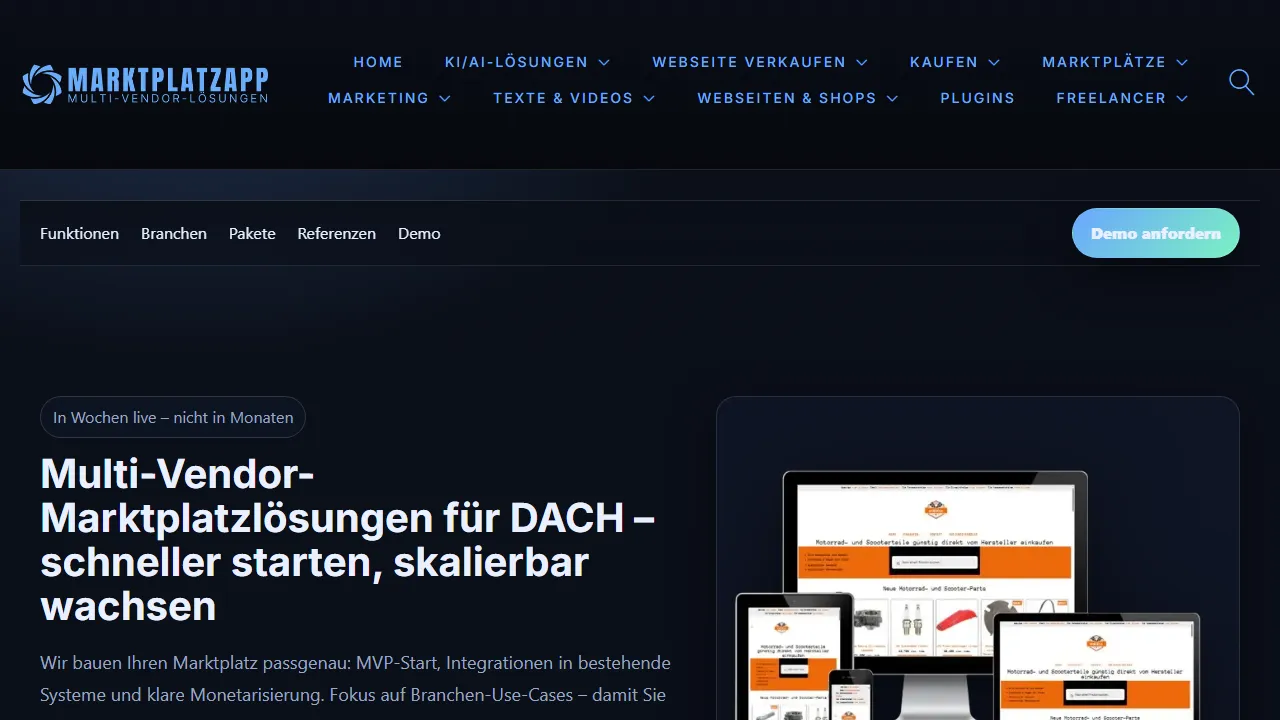 marktplatzapp.de - E-Commerce and Marketplace Software Solutions screenshot