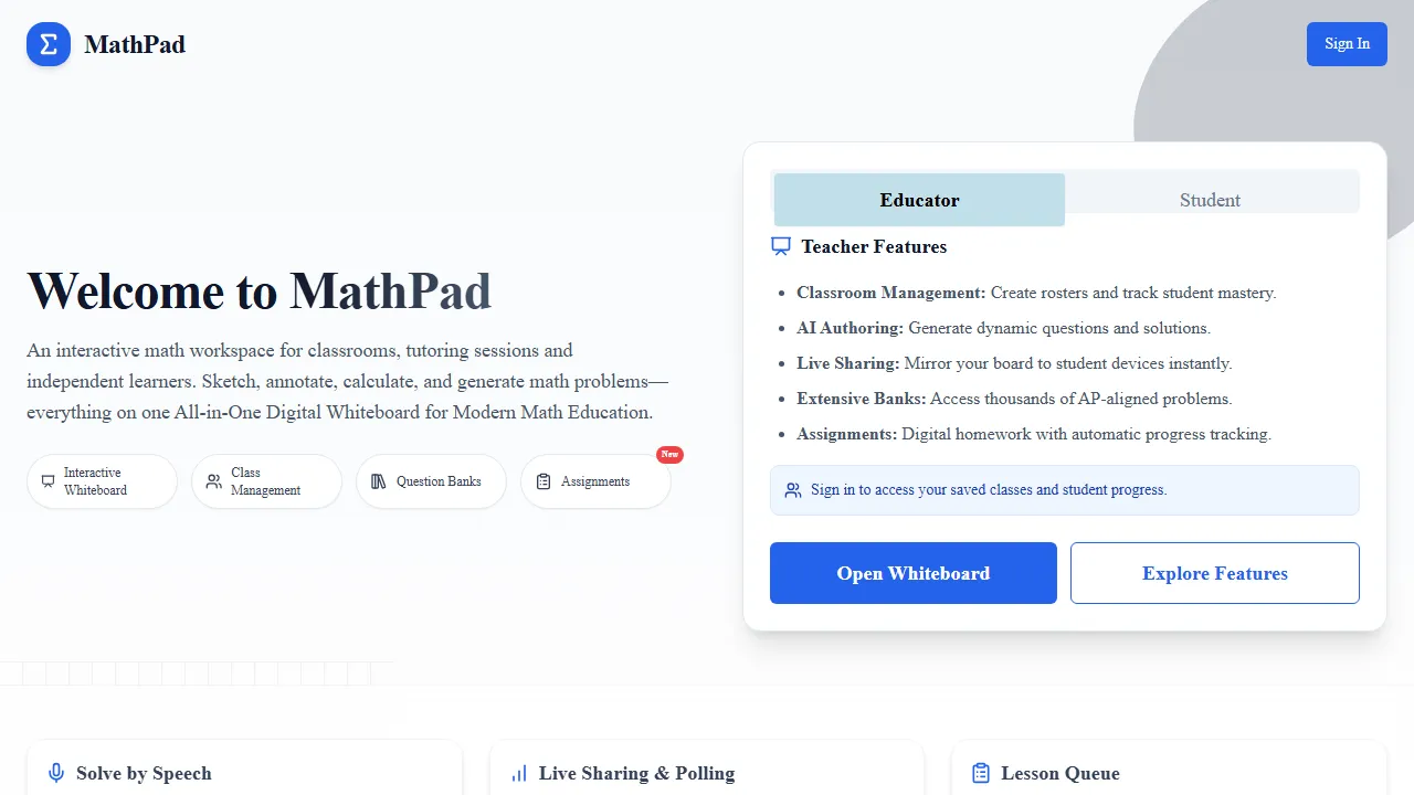 mathpad.education - Digital Interactive Whiteboard For Math screenshot
