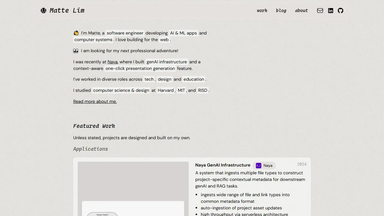 mattelim.com - Text Generation API for Davinci 003 Model screenshot