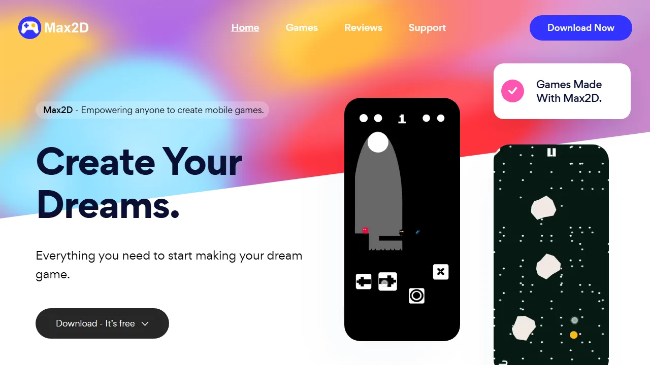 max2dgame.com - 2D Game Engine For Developers screenshot