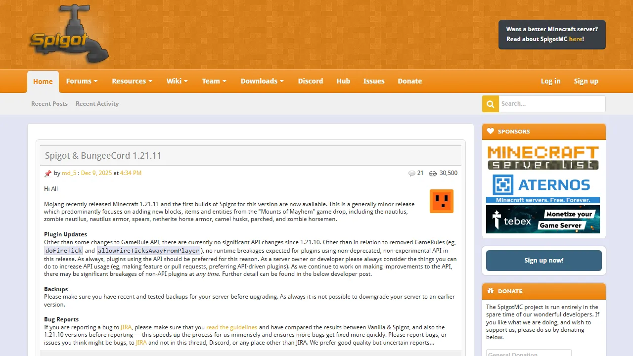Nexus - Free Minecraft Plugins For Content Creators screenshot
