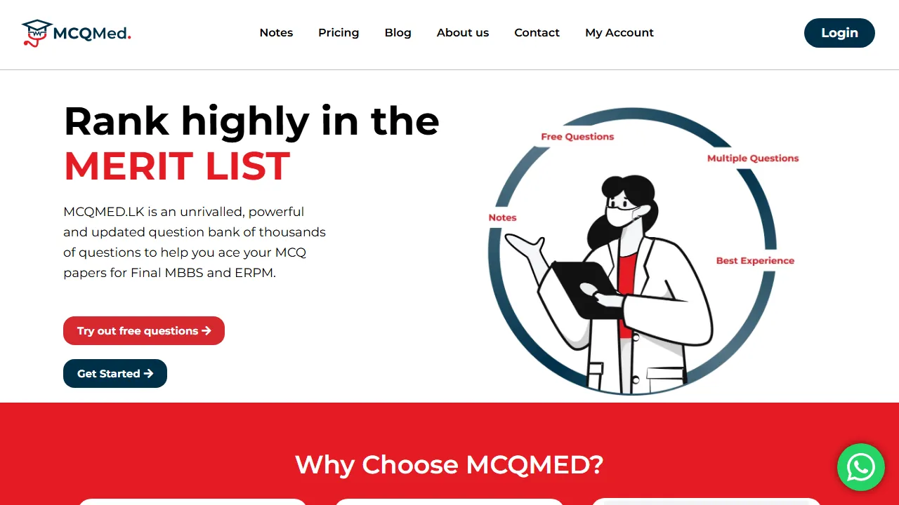 mcqmed.lk - Exam Preparation Tool for Test Practice Online screenshot