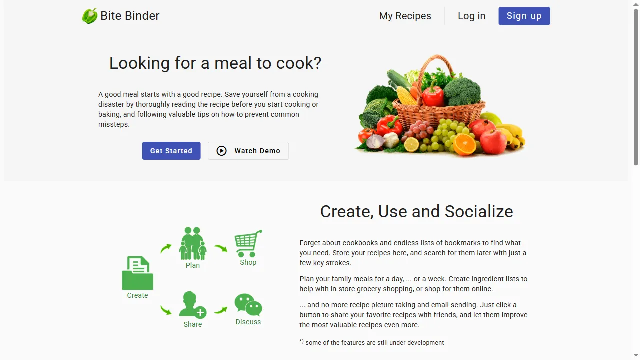 meal2cook.dev - Recipe Management Software: New Feature Development screenshot