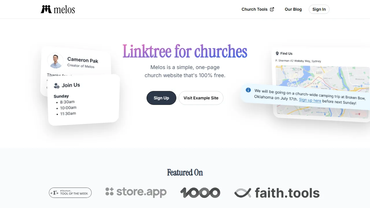 melos.church - Church Management Software Solutions screenshot