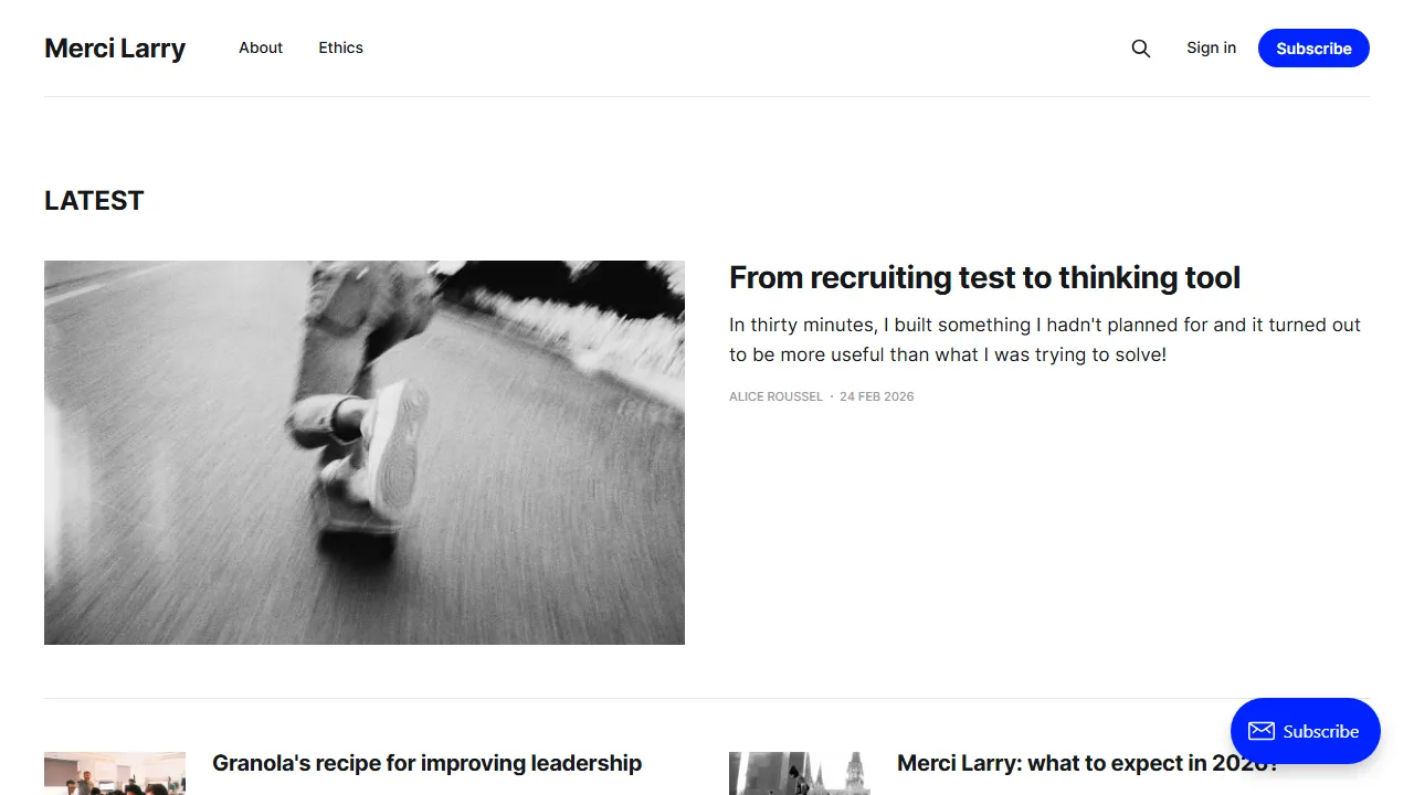 merci-larry.com - Looker Studio Templates to Save Time screenshot