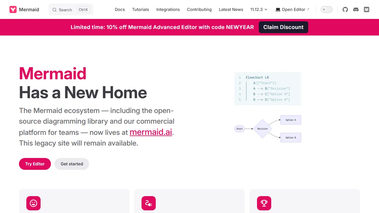 mermaid-js.github.io - Online Diagramming Tool For Teams screenshot