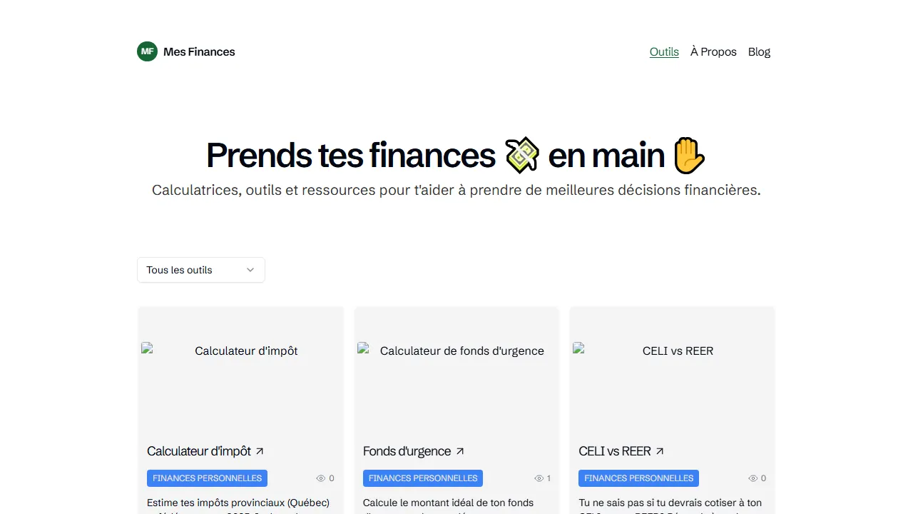 mesfinances.co - Excel Financial Plan and Budgeting Apps screenshot