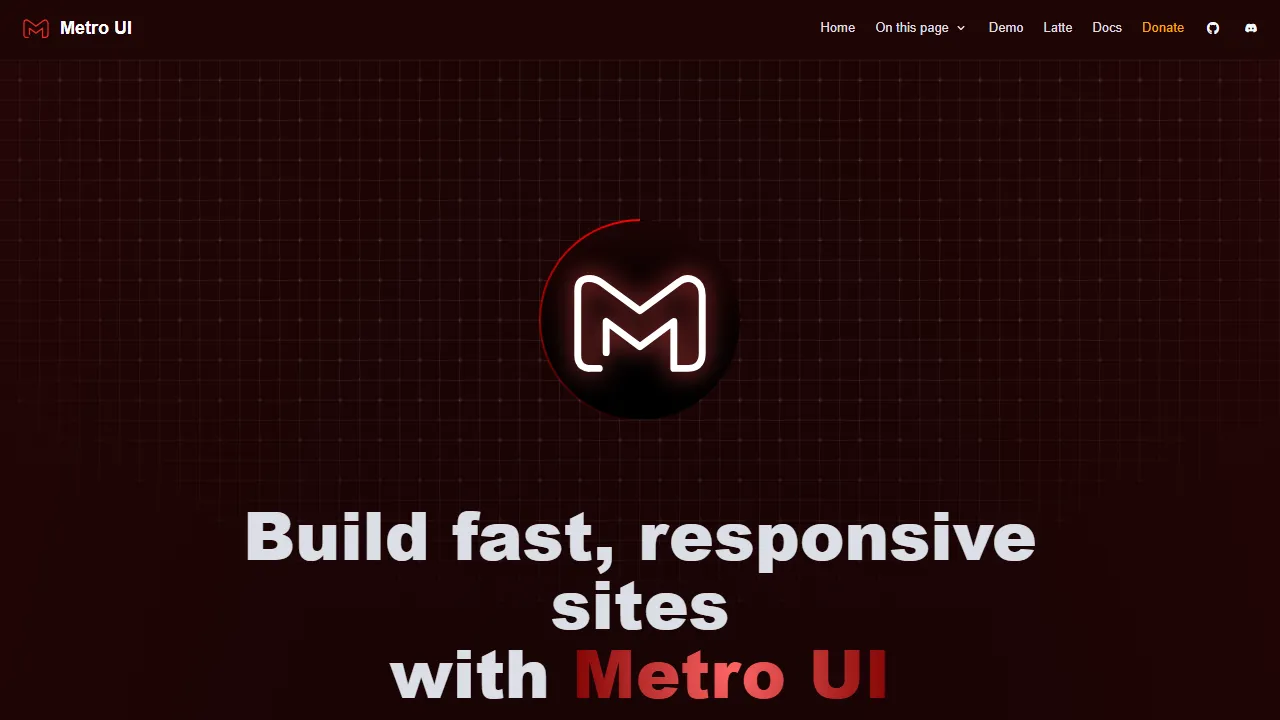 metroui.org.ua - Open Source CSS Framework for Web Development screenshot