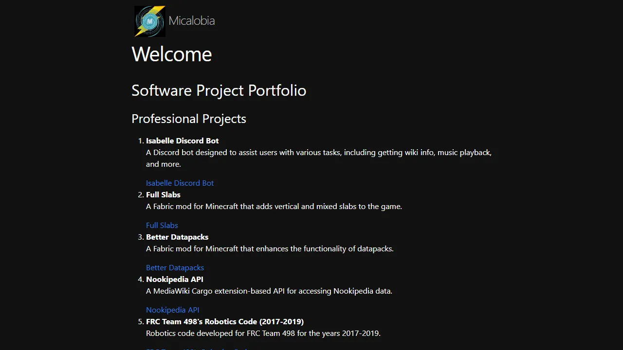 micalobia.dev - Discord Bots for Server Management and Automation screenshot